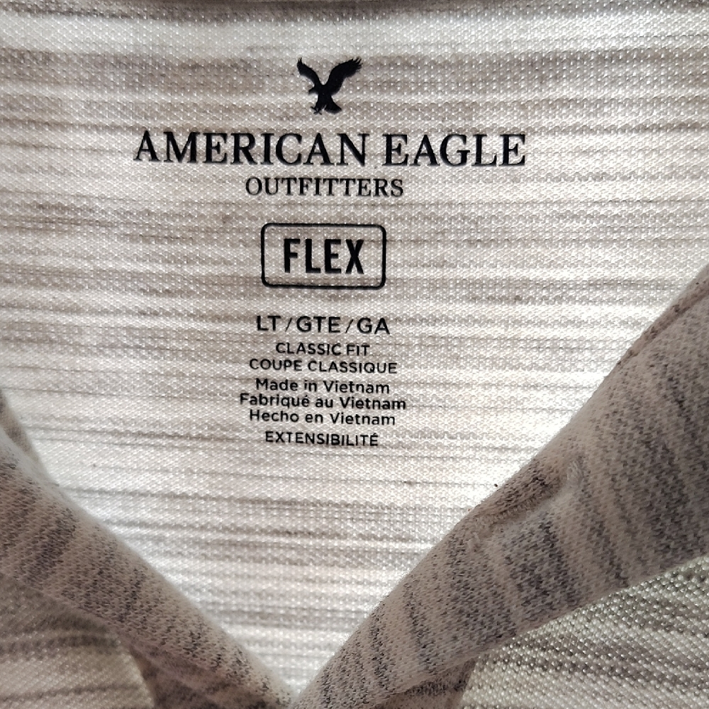 American Eagle Outfitters Flex Shirt in Gray and Cream